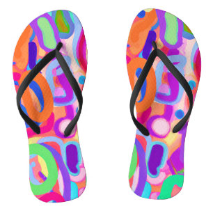 Bright Vivid Colours Pattern Jandals