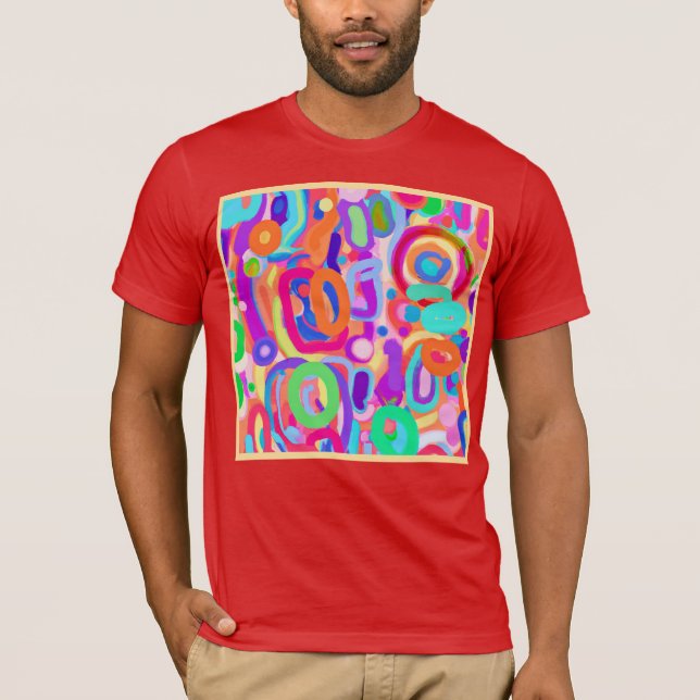 Bright Vivid Colours Pattern T-Shirt (Front)