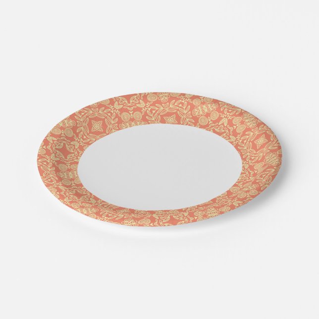 Bright warm background in vintage style. paper plate (Angled)