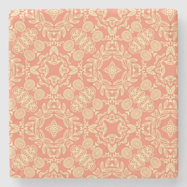 Bright warm background in vintage style. stone coaster (Front)