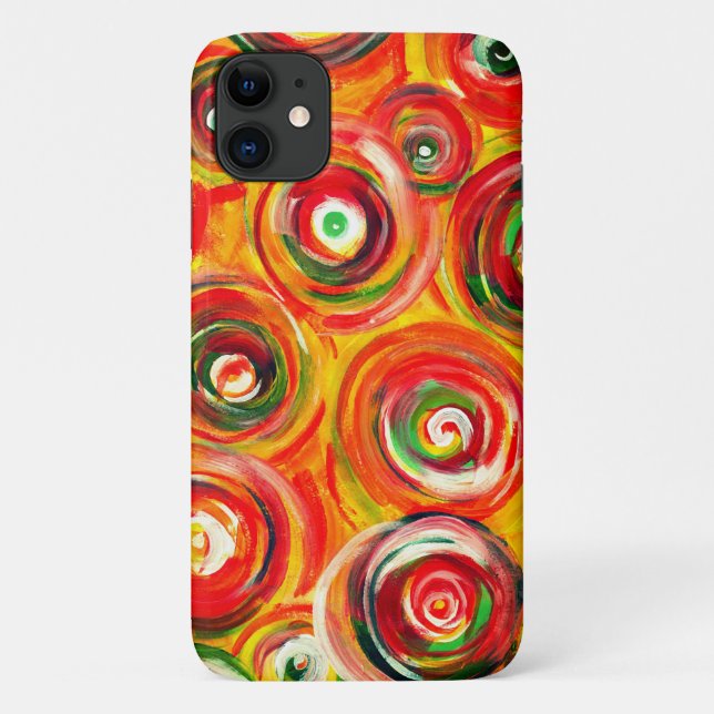 Bright Warm Circles and Swirls Original Abstract Case-Mate iPhone Case (Back)