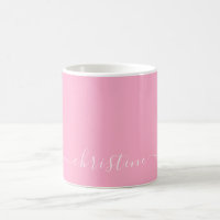 Bright Warm Pink White Minimalist Name 015