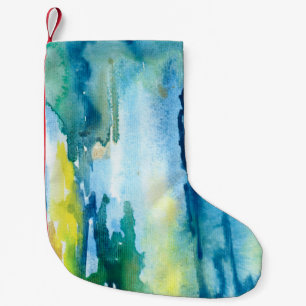 Bright watercolor abstract background. Watercolor Small Christmas Stocking