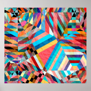 Bright Watercolor: Abstract Fantasy Background Poster