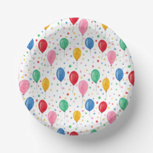 Bright Watercolor Balloon Paper Bowls   Fun Party  Plate
