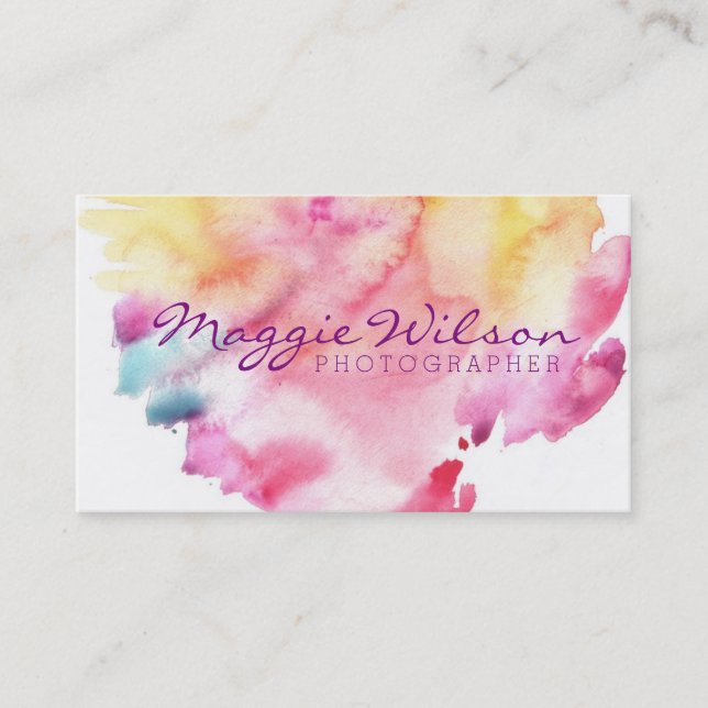 Bright WaterColor Business Card (Front)
