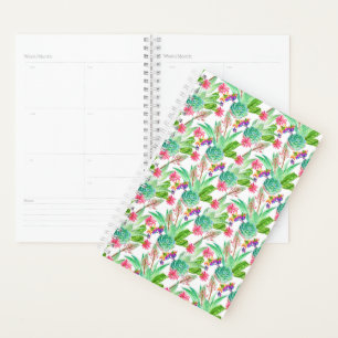 Bright Watercolor Cactus & Succulent Pattern Planner