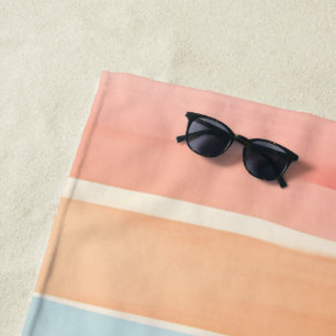 Bright Watercolor Colourful Stripe Pattern Beach Towel