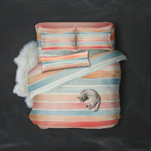 Bright Watercolor Colourful Stripe Pattern Body Cushion