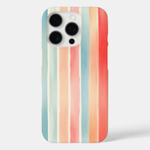 Bright Watercolor Colourful Stripe Pattern iPhone 16 Pro Case
