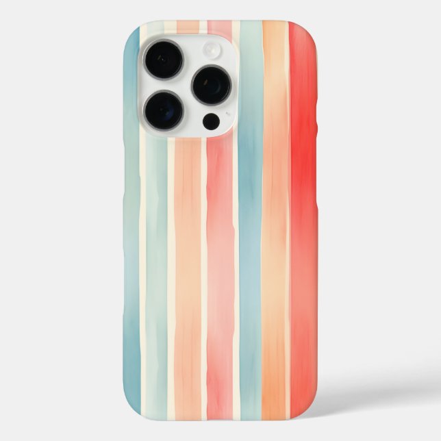 Bright Watercolor Colourful Stripe Pattern Case-Mate iPhone Case (Back)