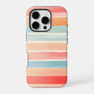 Bright Watercolor Colourful Stripe Pattern iPhone 16 Pro Case