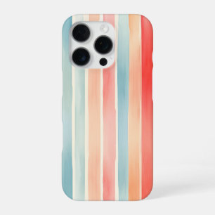 Bright Watercolor Colourful Stripe Pattern iPhone 16 Pro Case