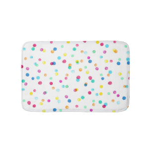 Bright Watercolor Dots: Seamless Pattern. Bath Mat