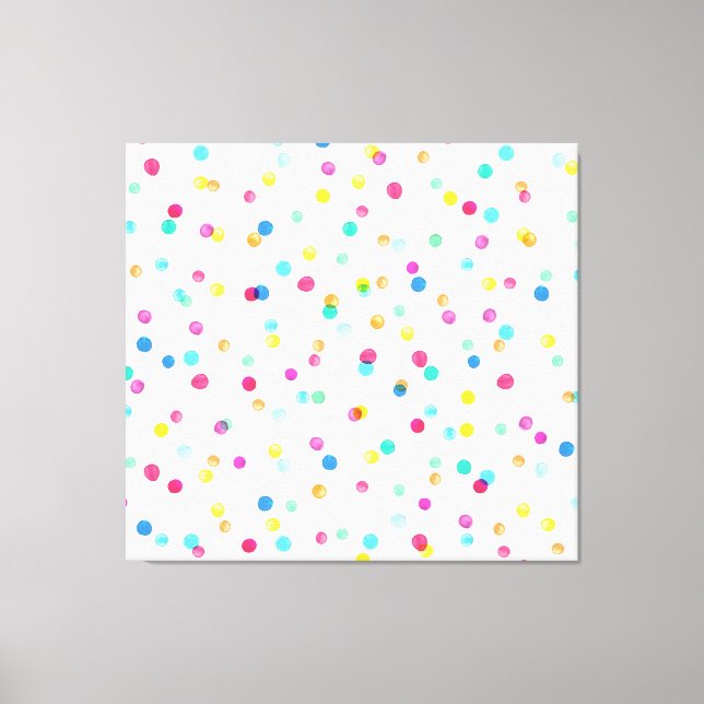 Bright Watercolor Dots: Seamless Pattern. Canvas Print (Front)