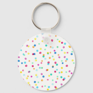 Bright Watercolor Dots: Seamless Pattern. Key Ring