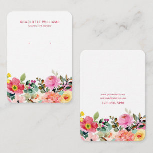 Bright Watercolor Floral Jewelry Card