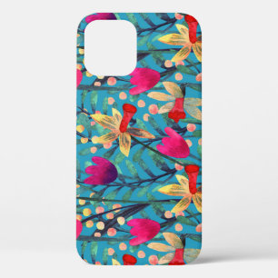 Bright Watercolor: Floral Seamless Design. iPhone 12 Case