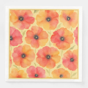 Bright-watercolor-floral summer-party napkin