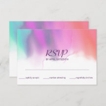 Bright Watercolor Neon Rainbow Wedding