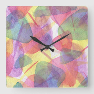 Bright Watercolor Texture Wall Clock