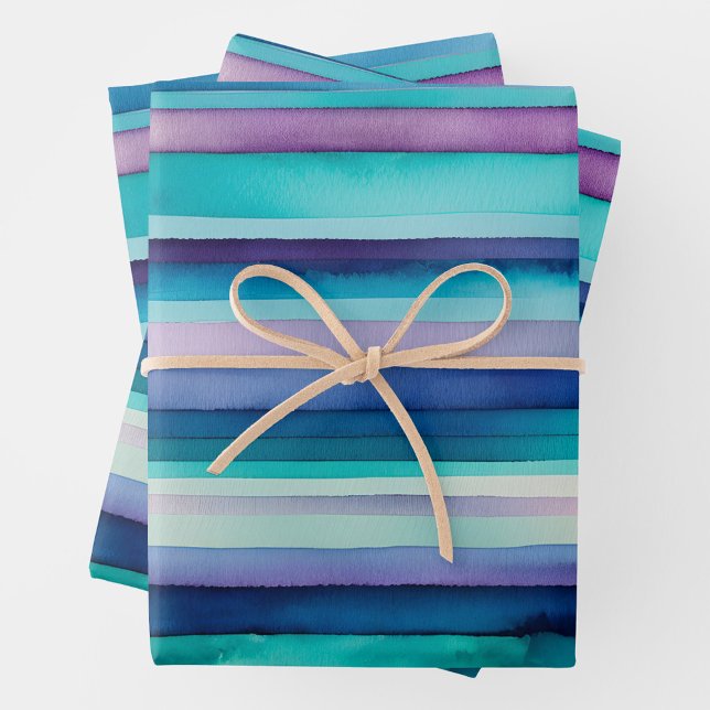 Bright Watercolour Stripes Wrapping Paper Sheets (Creator Uploaded)