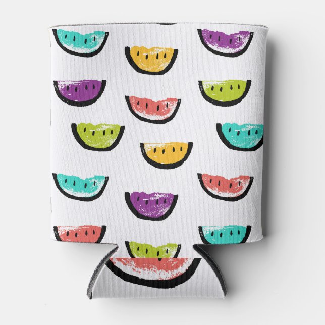 Bright watermelons: colourful seamless pattern. can cooler (Front)