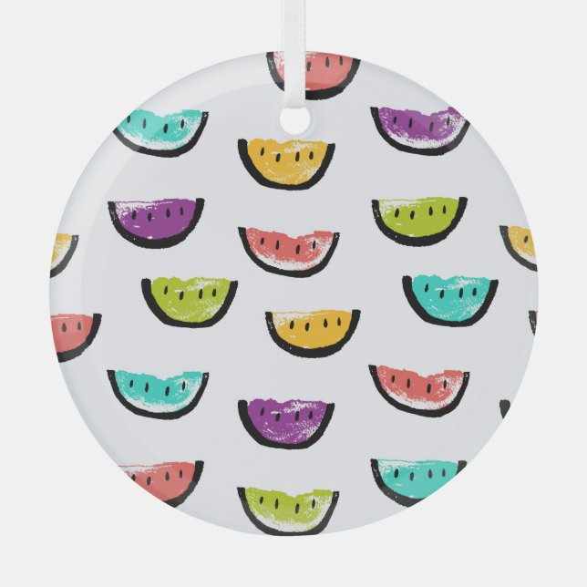 Bright watermelons: colourful seamless pattern. glass tree decoration (Front)