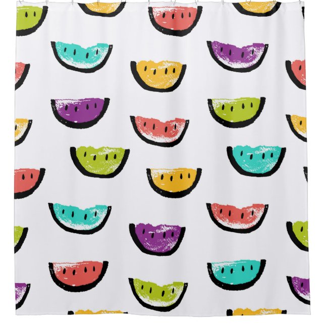 Bright watermelons: colourful seamless pattern. shower curtain (Front)