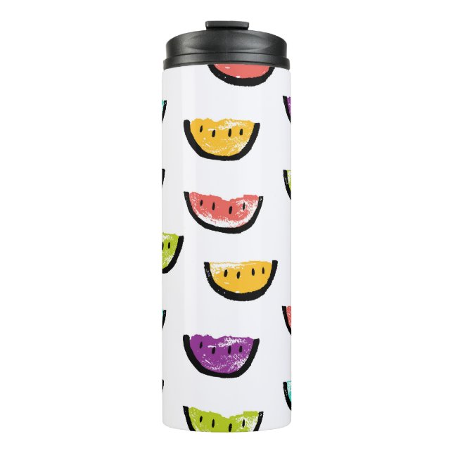 Bright watermelons: colourful seamless pattern. thermal tumbler (Front)