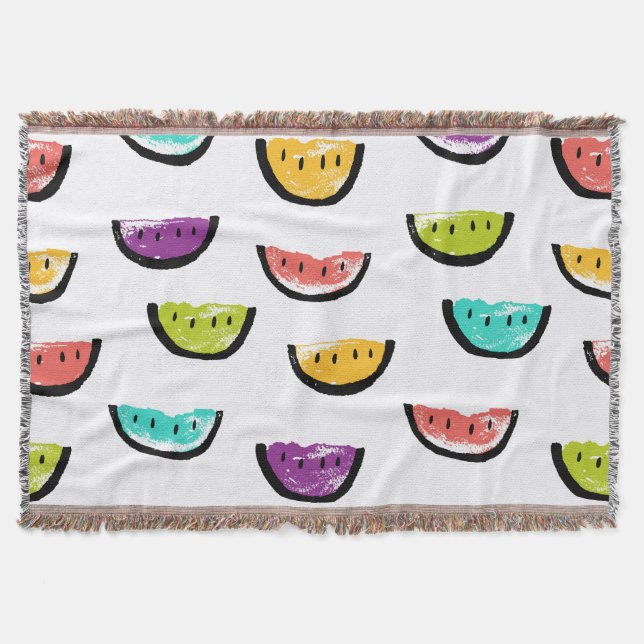 Bright watermelons: colourful seamless pattern. throw blanket (Front)