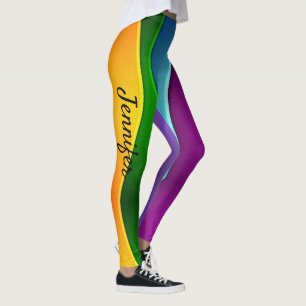 Bright Waves of Colour Women's Custom Leggings