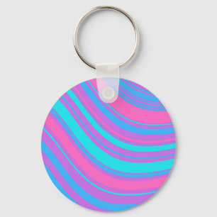Bright Wavy Retro Patter Key Ring