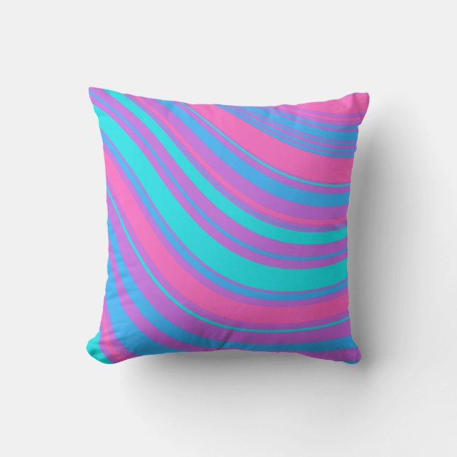 Bright Wavy Retro Pattern  Cushion (Front)