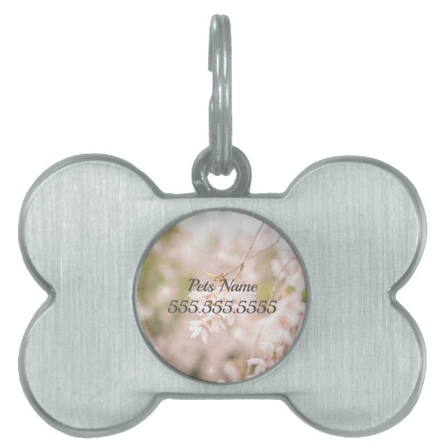 Bright Weeping Cherry Sparkles Pet ID Tag (Front)