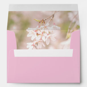 Bright Weeping Cherry Sparkles Wedding Envelope