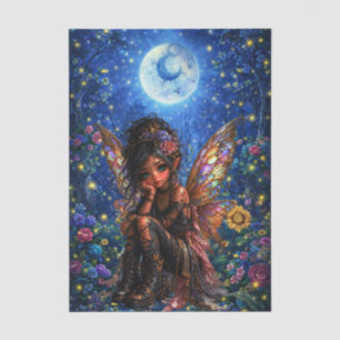 Bright Whimsical Fantasy Forest Fairy  Decoupage  Tissue Paper