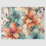 Bright Whimsical Floral Vintage Inspired Tissue Paper<br><div class="desc">Bright Whimsical Floral Vintage Inspired Decoupage Tissue Paper . Large Size 17" x 23" Please check out my "Pastel Watercolor Florals" 
collection for coordinating designs and other matching themed products.
Thank you for shopping in my store!
All My Love, 
Fluid,  Digital,  Dotted & Graphic Arts</div>