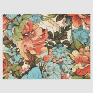 Bright Whimsical Floral Vintage Inspired Tissue Paper