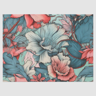 Bright Whimsical Floral Vintage Inspired Tissue Paper