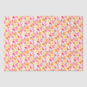 Bright Whimsical Giraffe Print Pink Orange Yellow Tissue Paper