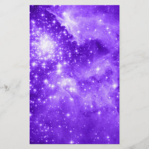 Bright White and Violet Purple Stars Celestial