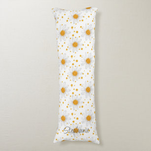 Bright White Daisies with Yellow Centres Body Cushion