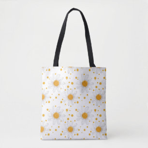 Bright White Daisies with Yellow Centres Tote Bag