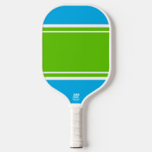 Bright Wide Lime White Racing Stripes On Sky Blue