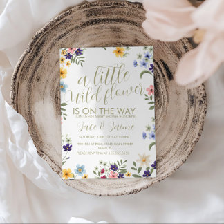 Bright Wild Flowers Baby Shower  Invitation