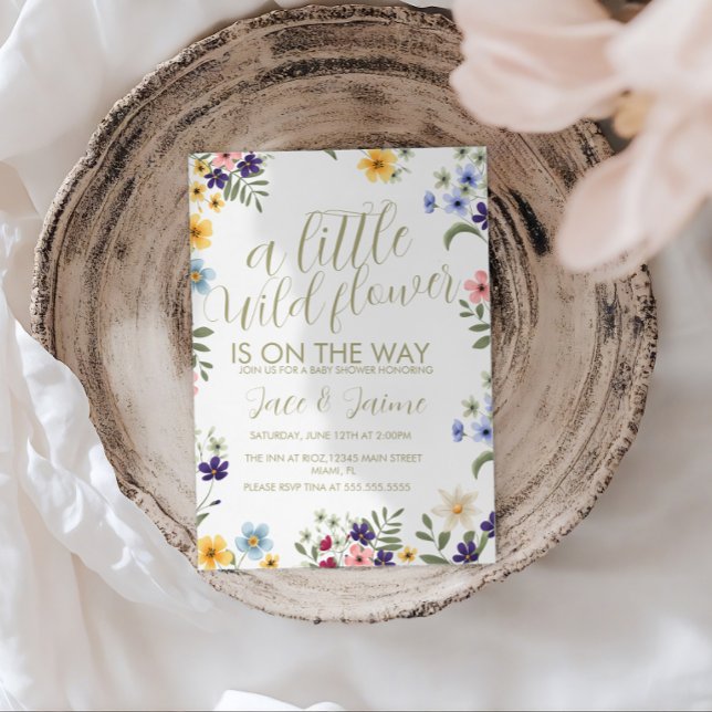 Bright Wild Flowers Baby Shower  Invitation (Creator Uploaded)
