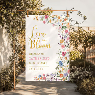 Bright Wildflower Meadow Bridal Shower Welcome Poster
