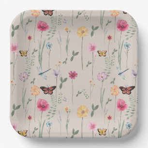 Bright Wildflower Party Paper Plates