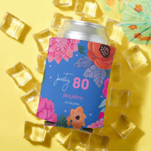 Bright Wildflower Summer Birthday Party Can Cooler
